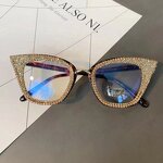 Rhinestone Sunglasses Manufacturer - New Luxury Women Oversized Diamond Cateye Glasses