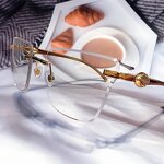 Designer Women Sunglasses Manufacturer - Wholesale Brand Metal Cheetah Diamond Cut Rimless