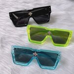 Men White Sunglasses Manufacturer - New Vintage Luxury One-piece Plastics Women Square