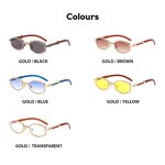 Wooden Temple Sunglasses Supplier - Retro Small Oval Luxury Vintage Punk Rhinestone Diamond