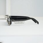 Punk Sunglasses Manufacturer - Metal Circle Rivet Black Small Square Shades