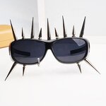 Cyberpunk Sunglasses Manufacturer - New Design Matte Black Metal Rivet Square for Party