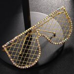 Luxury Eyeglasses Frames Factory - Women Lensless Oversized Grid Diamond 2025