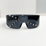 Oversized Punk Sunglasses Supplier - One-piece Rimless Rivet Shades for Women and Men
