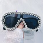 One-piece Lens Sunglasses Manufacturer - Luxury Fashion Mirror Leg Women Oversized Y2K Diamond