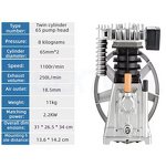 Air Compressor Head Supplier - Piston Cast Aluminium 3kw Single Head High Pressure Double