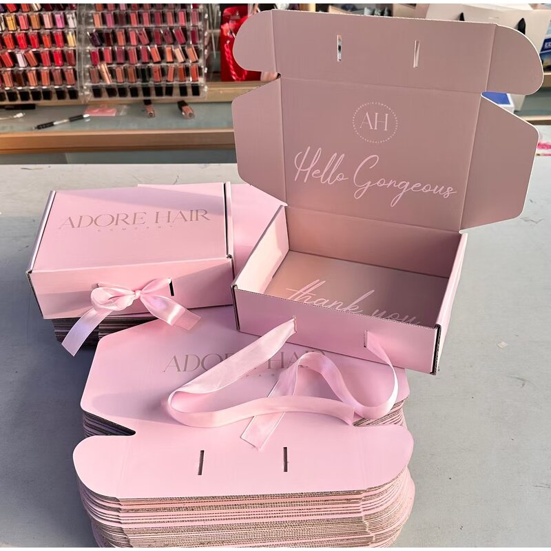 Corrugated Gift Box Factory - OEM 2025 Custom Printing Rigid Pink