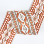 Polyester Jacquard Ribbon Factory - Wholesale New 5CM Ethnic Colorful Diamond Lace Paving