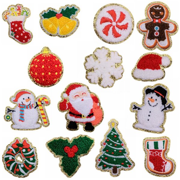 Embroidered Patches Factory - 3D Hot Melt Adhesive Twill Christmas Design for Hats