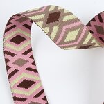 Jacquard Belt Supplier - Ethnic Style 5cm Loop Pattern Embroidered Lace Woven Belt