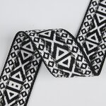 Jacquard Webbing Manufacturer - Polyester 5CM Double Sided Symbol for Women's Bag Shoes