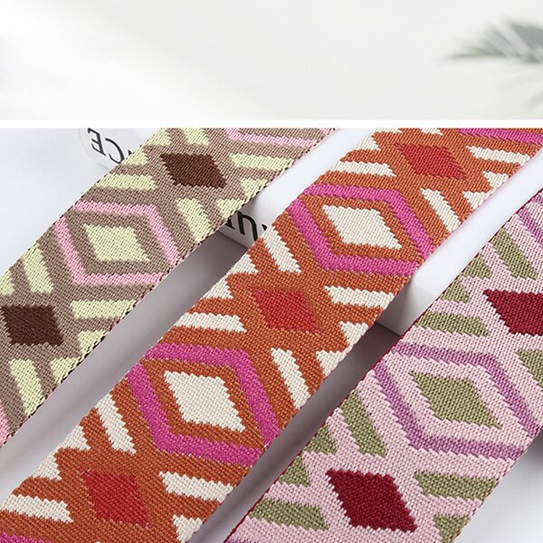 Jacquard Belt Supplier - Ethnic Style 5cm Loop Pattern Embroidered Lace Woven Belt