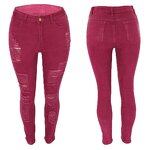 Women Jeans Supplier - OEM EU Broken Hole Slim-fit Peach Butt