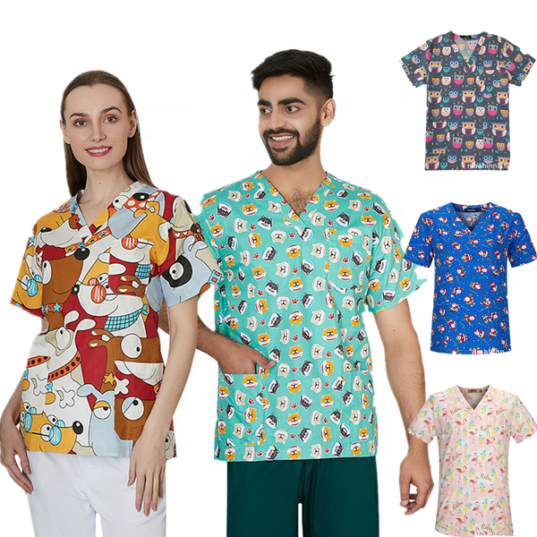 Medical Scrubs Top Manufacturer - OEM 100% Printed Cotton Wholesale