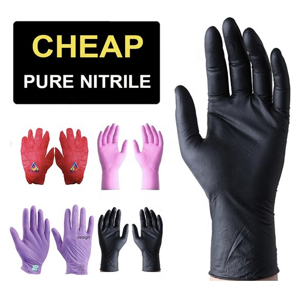 Pink Nitrile Glove Factory - OEM Salon Spa Finger Texture Powder
