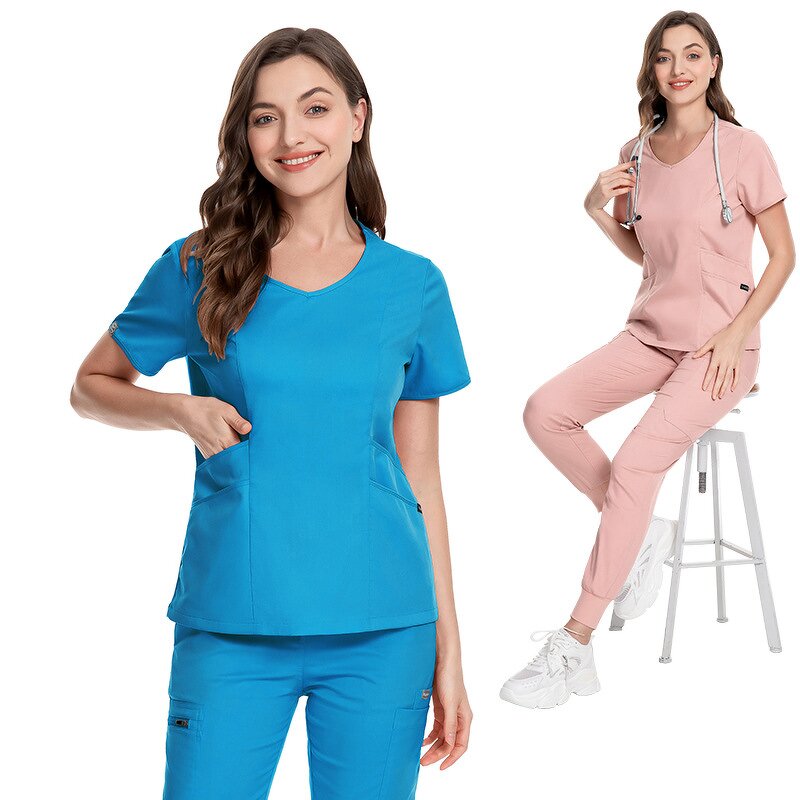 Nurse Uniform Sets Supplier - OEM High Quality Short Sleeve v Neck