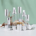 Square Acrylic Lotion Bottle Supplier - OEM 15-50ml Rotatable Pump