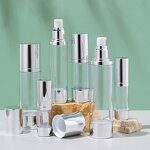 Square Acrylic Lotion Bottle Supplier - OEM 15-50ml Rotatable Pump