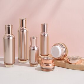 Rose Gold Cosmetic Set Supplier - OEM 15-120ml Acrylic Bottle