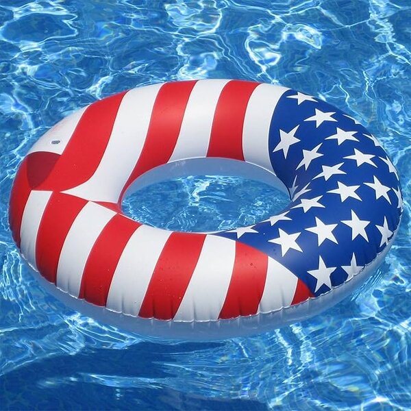 Inflatable USA Flag Pool Ring Manufacturer - Patriotic Swimming Float