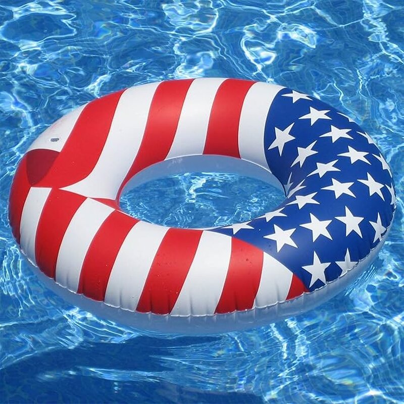 Inflatable USA Flag Pool Ring Manufacturer - Patriotic Swimming Float