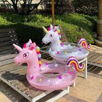 Custom Logo Inflatable Swim Ring Manufacturer - Glitter Unicorn Pool Float