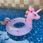 Custom Logo Inflatable Swim Ring Manufacturer - Glitter Unicorn Pool Float