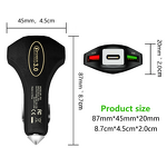 3 in 1 Car Charger Supplier - OEM QC3.0 Fast Three Ports USB
