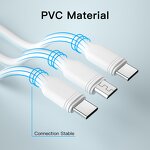 3 in 1 PVC Cable Factory - OEM Wholesale White 1.25M 3A USB Fast