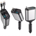 Retractable Cable Car Charger Manufacturer - OEM 66W 4 in 1