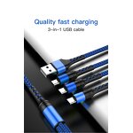 USB Cable Manufacturer - OEM 5A Fast 3 in 1 Nylon Braided