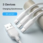 3 in 1 PVC Cable Factory - OEM Wholesale White 1.25M 3A USB Fast