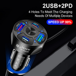 USB-C Car Charger Manufacturer - OEM CE Rohs Four Ports PD 20W