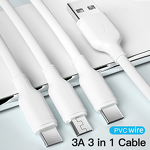 3 in 1 PVC Cable Factory - OEM Wholesale White 1.25M 3A USB Fast