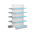 Pharmacy Shelves Supplier - OEM Double-Sided Steel Wood with Backplane