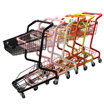 Pink Shopping Cart Manufacturer - OEM Double Fresh Supermarket Trolley