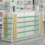 Pharmacy Shelves Supplier - OEM Double-Sided Steel Wood with Backplane