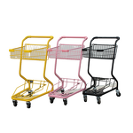 Pink Shopping Cart Manufacturer - OEM Double Fresh Supermarket Trolley