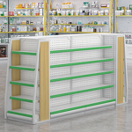 Pharmacy Shelves Supplier - OEM Double-Sided Steel Wood with Backplane