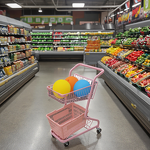 Pink Shopping Cart Manufacturer - OEM Double Fresh Supermarket Trolley