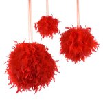 Turkey Feather Christmas Ball Factory - Red Chandelle Wedding