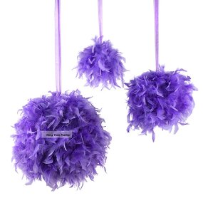 Turkey Feather Christmas Ball Manufacturer - Dyed Chandelle