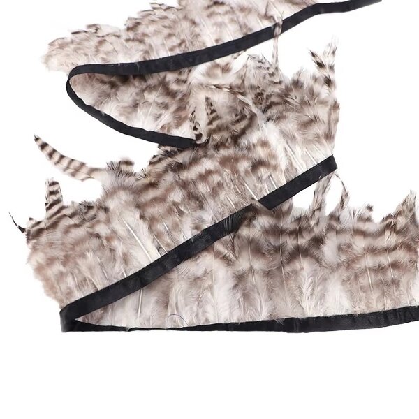 Rooster Feather Fringe Manufacturer - Brown Sewing Ribbon Trim