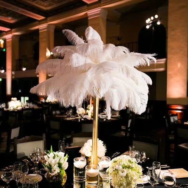 Ostrich Feathers Manufacturer - Bulk Blue White Vase Decor