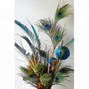 Peacock Feather Christmas Ball Factory - Natural Festive Ornament