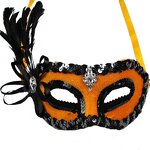 Rooster Feather Mask Supplier - Hunter Green Venetian Carnival