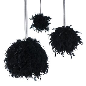 Turkey Feather Christmas Ball Manufacturer - Dyed Black Big