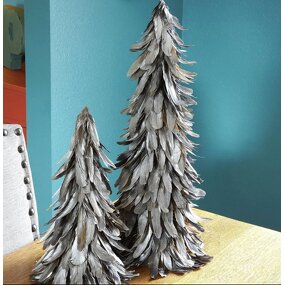 Rooster Feather Christmas Tree Manufacturer - Dyed Silver Decor