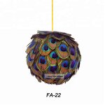 Peacock Feather Christmas Ball Factory - Natural Festive Ornament