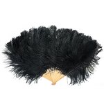 Ostrich Feather Hand Fan Supplier - Large Red Belly Dance
